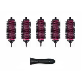 LIGICKY Hair Brush Set Round Brush with Removable Rollers, Round Styling Tool for Curly Hair, 5 Rolls (5 cm) + 1 Handle, Small