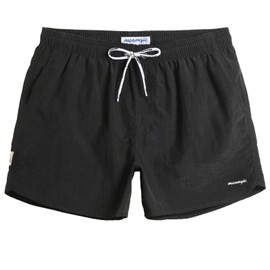 MaaMgic Mens Swim Trunks with Mesh Lining Quick Dry Mens Bathing Suit Shorts,Black,X-Large