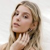 1 Pcs Gold Plated Rings Cubic Zirconia Baguette Cut Eternity