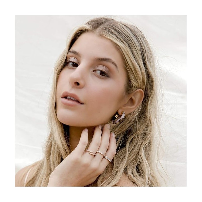 1 Pcs Gold Plated Rings Cubic Zirconia Baguette Cut Eternity