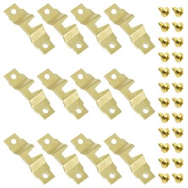 Ruidee Pack of 50 Picture Frame Hangers Set 47 mm Small Picture Frame Hanger with Screws Photo Frame Hanging Hook Holder Made of Stainless Steel for Picture Frames (C-XG/Gold)