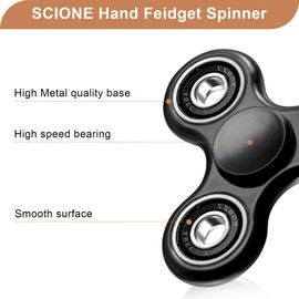 SCIONE Fidget Spinner Toy 1 Pack, Cool Fidget Spinners for Kids Adults, Sensory Fidgets Toys Anxiety Relief for ADHD Autism, Portable Handheld Toy for Office, School, & Travel