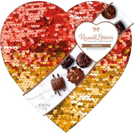 Russell Stover, Double Sequin Heart Box, 6.25 Ounce