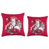 Japanese Nine-tailed Fox Kitsune Dragon Throw Pillow