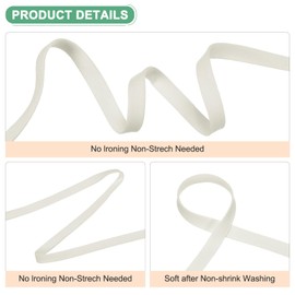 M METERXITY Double Fold Bias Tape 1/4 Inch 12 Yards Cotton Bias Binding Tape Bulk Double Fold Bias Tape for Sewing/Seaming Hemming/Binding//Quilting/DIY Craft [Light White]