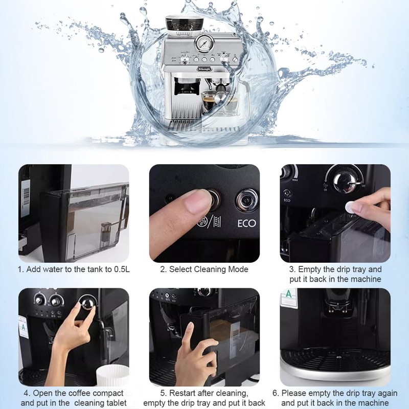 HOTUT Cleaning Tablets for Fully Automatic Coffee Machines, Pack of