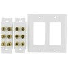 6 Speaker Cable Wall Plate Double Gang for 6 Surround