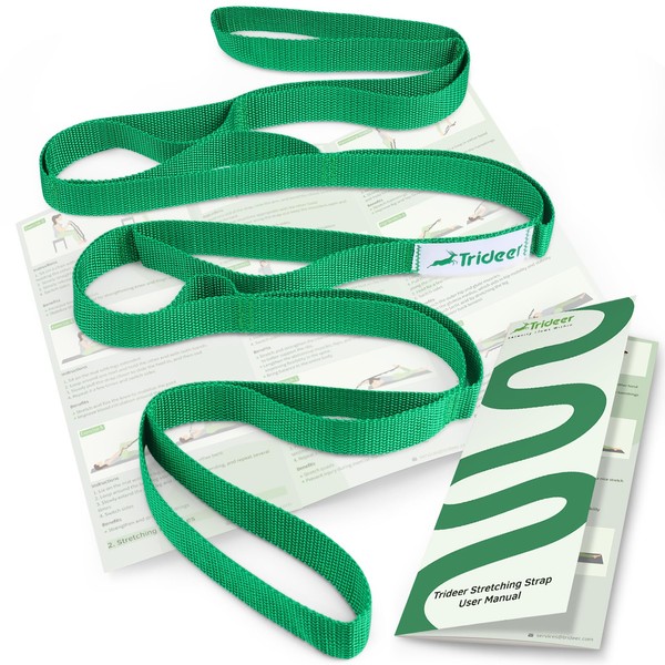 Trideer Stretching Strap Yoga Strap for Physical Therapy, 10 Loops