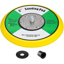 MOGRQAP 5 Inch Sander Backing Pad Support Plate 125 mm M8 Polishing Waxing Buffing Electric Grinder Sanding Tool (5 inch/125 mm Yellow)