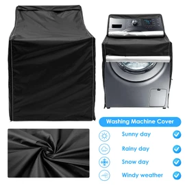 Waterproof Washing Machine Cover - 210D Oxford Cloth Heavy-Duty Protection for Top-Loading and Front-Loading Washers and Dryers With Zipper