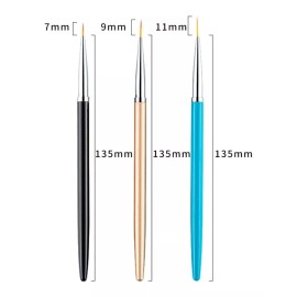 Obp 3 Pinceles Liner Fino Mano Alzada Nail Art Uñas