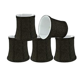Aspen Creative 30364-5A Small Bell Shape Chandelier Clip-On Lamp Shade Set (5 Pack), Transitional Design in Two-Tone Black, 5" Bottom Width (4" x 5" x 5")