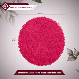 LuxUrux Toilet Lid Cover, Extra-Soft Plush Seat Cloud Washable Shaggy Microfiber Standard Toilet Lid Covers for Bathroom Machine Wash & Dry (Toilet Lid Cover, Hot Pink)