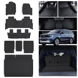 AltraVos Floor Mats for 2025 Ford Expedition MAX 7 Seats, 2nd Row Bench Seat Floor Liner & Cargo Mat with Baskrest Mat Full Set of Car Mats for Expedition Max (7 Seats)
