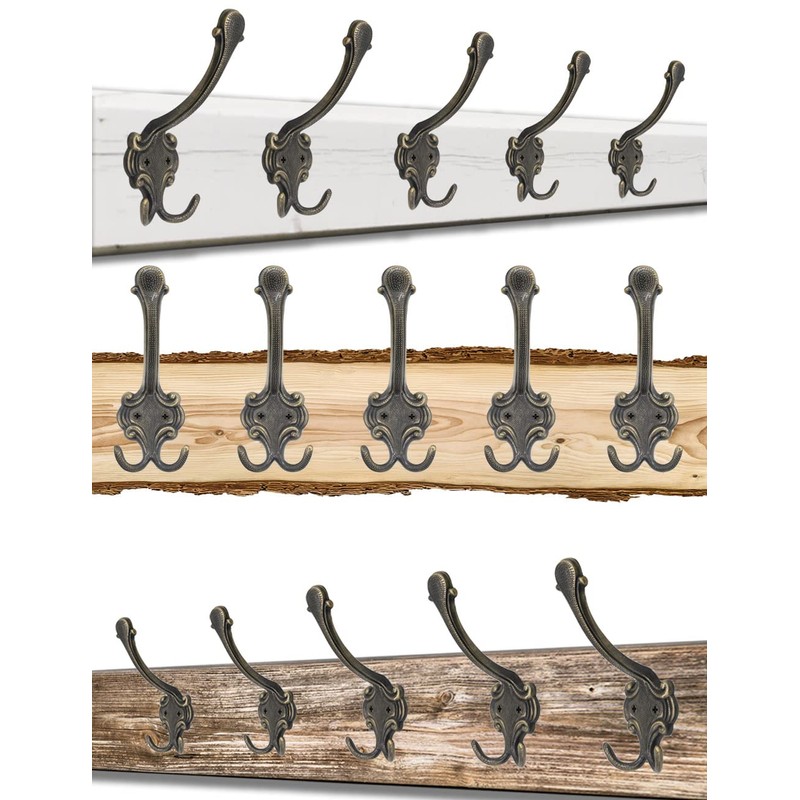 Fuxxer® Classic Coat Hooks Double Hooks Hat Hooks Clothes Hooks