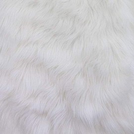 Faux Fake Fur Long Pile Luxury Shaggy Square Patches/Craft, Sewing, Cosplay, Costume, Decorations/Sold by Piece (White, 20" X 20")