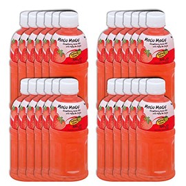 Mogu Mogu Fruit Juice with Nata De Coco, 10.82 oz (Pack of 24) (Strawberry)