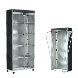 ZYSUOR Shelf Cover Wire Rack Cover Shelving Cover, dustproof, Waterproof, Sunscreen, Front Transparent Panel Design for Easy Viewing, Suitable for 48" Lx24 Dx72 H (Cover only)