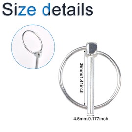 INCREWAY 3/16" Lynch Pin, 20 Pcs Carbon Steel Linch pins with Ring Heavy Duty Quick Release L-Pin Lock for Trailers Trucks (Dia 4.5mm*Length 36mm)