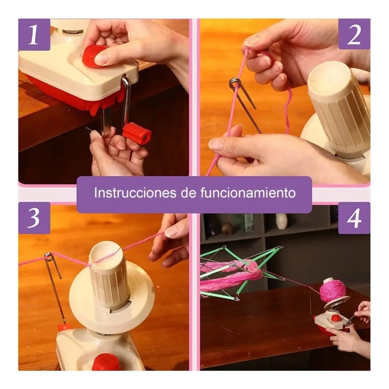 Kit Devanadora De Estambre Manual Bobinadora De Bolas Hilo