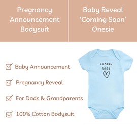 Baby Announcement Onesie, Boy or Girl Pregnancy Reveal Ideas for Gender Reveal Blue, 0-3 Months