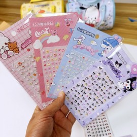 [Overseas] Kuromi Nail Sticker Baby 3 Nail Sticker for Girls Kids Girl Nail Sticker Toy Tattoo Tattoo Glow-in-the-dark [5D Safety] 4 packs (approximately 400 stickers) 4ea
