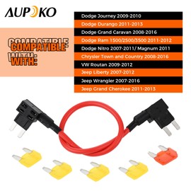 Aupoko TIPM Bypass Cable, Fuse Holder Fuse Adapter Compatible with Dodge Ram 1500 2500 3500 Jeep Chrysler VW 2007-2016, Replace CBWPR091AA(14AWG Wire/20AMPs)