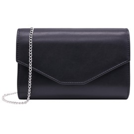 Milisente Women's Clutch Suede Handbag PU Clutch Envelope Crossbody Shoulder Bag Clutch Evening Bag, Black (black-1)