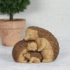 Adorable Brown Resin Hedgehog Family Ornament - 8cm x 11cm