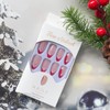 LPOODDNU Christmas Press on Nails Medium Almond Christmas Fake Nails
