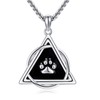 DAYLINLOVE Therian Necklace 925 Sterling Silver Therian Paw Print Pendant Therian Pride Symbol Jewellery Gift for Women Men, Sterling Silver