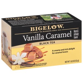 Bigelow Tea Vanilla Caramel Black Teabags Box, Caffeinated, 20 Count, Pack of 6