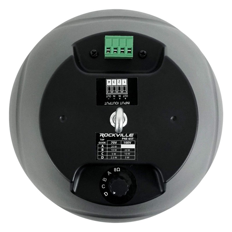 Rockville PEN-65T 6.5" 70V Hanging Pendant Speaker, Black, Easy Install,
