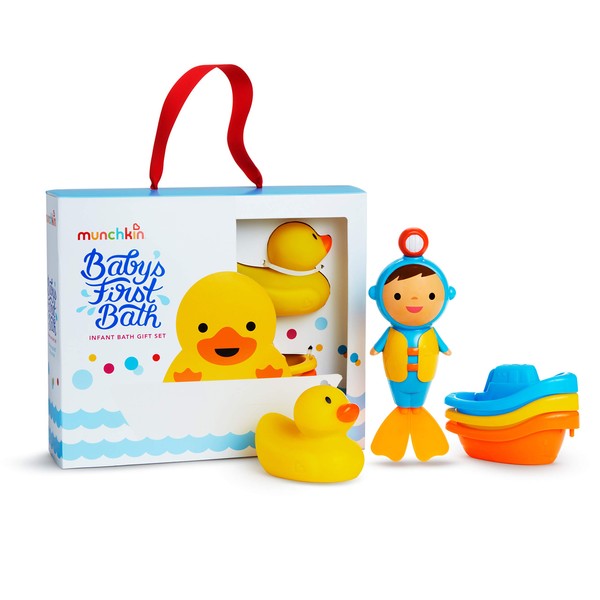 Munchkin Baby's First Bath, 3 Piece Bath Toy Gift Set, Bath Gift Set
