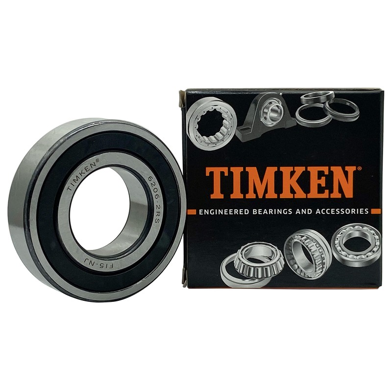 TIMKEN 6206-2RS 2PACK Double Rubber Seal Bearings 30x62x16mm, Pre-Lubricated and