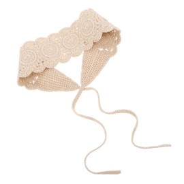 Baluue Knitted Crochet Bandanas for Women Vintage Floral Wide Brim Headbands Stylish Summer Hair Wraps Versatile Cotton Accessories for Sun Protection and Fashionable Looks