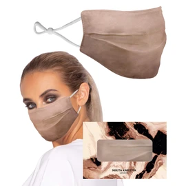 KARIZMA Beverly Hills Silk Face Mask. Taupe Fashionable Designer Face Mask for Women. Washable Fabric Face Mask Reusable Facemask. 19 Momme Mulberry Silk Mask - Luxury Fashion Masks for Women