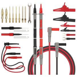 SWANLAKE 27-Piece Multimeter Test Leads Set, CAT.III 1000V / CAT.IV 600V Multimeter Probes with Alligator Clips, Needle Probe, Replaceable Probe Accessories, Soft Silicone Volt Meter Lead