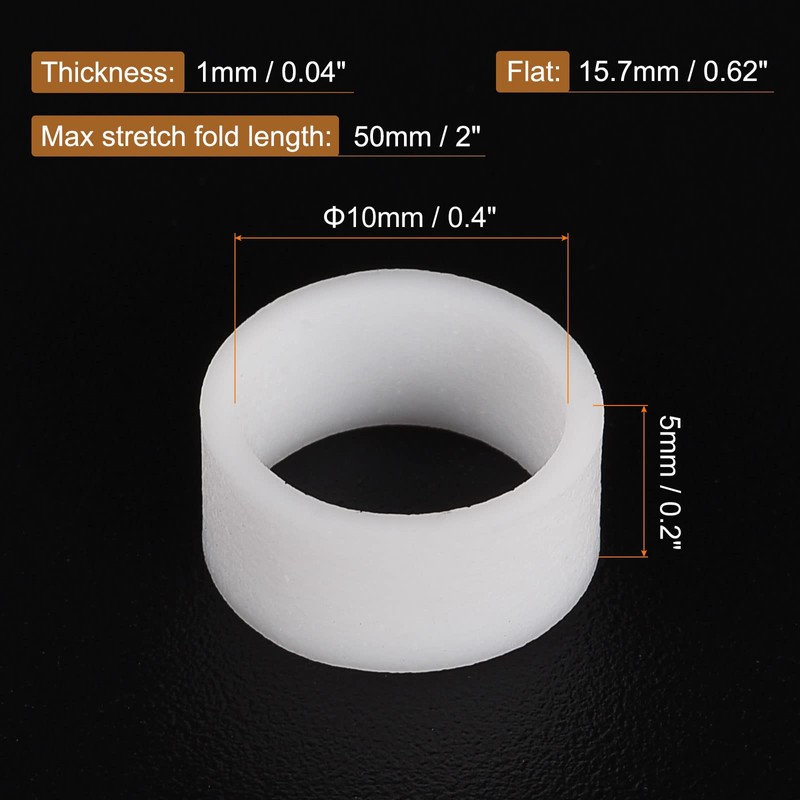MECCANIXITY Silicone Rubber Bands Rings 100Pcs Non-Slip 10mm Dia 1mm