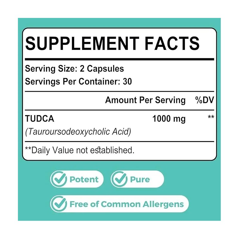Tudca Suplemento De Sales Biliares 1000 Mg Kayseari 60 Caps