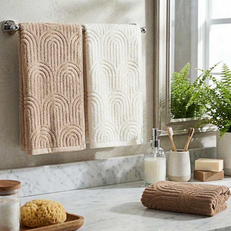 Tegeme 3 Pcs Decorative Hand Towel for Bath Boho Arch