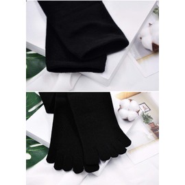 ZAKASA Mens Toe Socks Athletic Running Cushion Five Finger Cotton Crew Socks