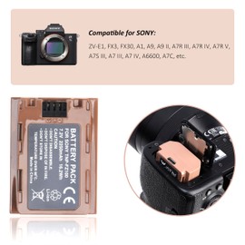FOTGA 2250mAh NP-FZ100 Battery +USB-C Charge Cable for Sony ZV-E1 ZV-E10II FX3 FX30 ILME-FX30B A1 A1II A7C A7III A7RIII A7SIII A7RM4 A7RIV A7RV A9 II A6600 A6700 A7CR A7CII Camera