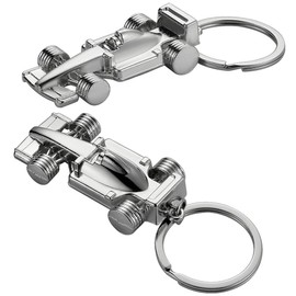 DayCount® Pack of 2 Race Car Metal Key Chain, Stainless Steel F1 Formula Race Racing Keychain, Metal Car Keychains Key Rings Fob Racing Key Holder for Men Boys