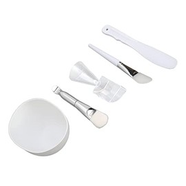 Juego de Herramientas para Mascarillas Faciales 5 en 1, Cepillo de Silicona, Cerdas Suaves, Tazón para Mezclar, Espátula, Taza Medidora, para Máscara 