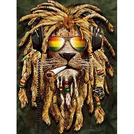 Dreadlock Pot Heads Animals - Triple Views - 3D Lenticular Poster - 12x16 Animated Print - 3 Prints in 1