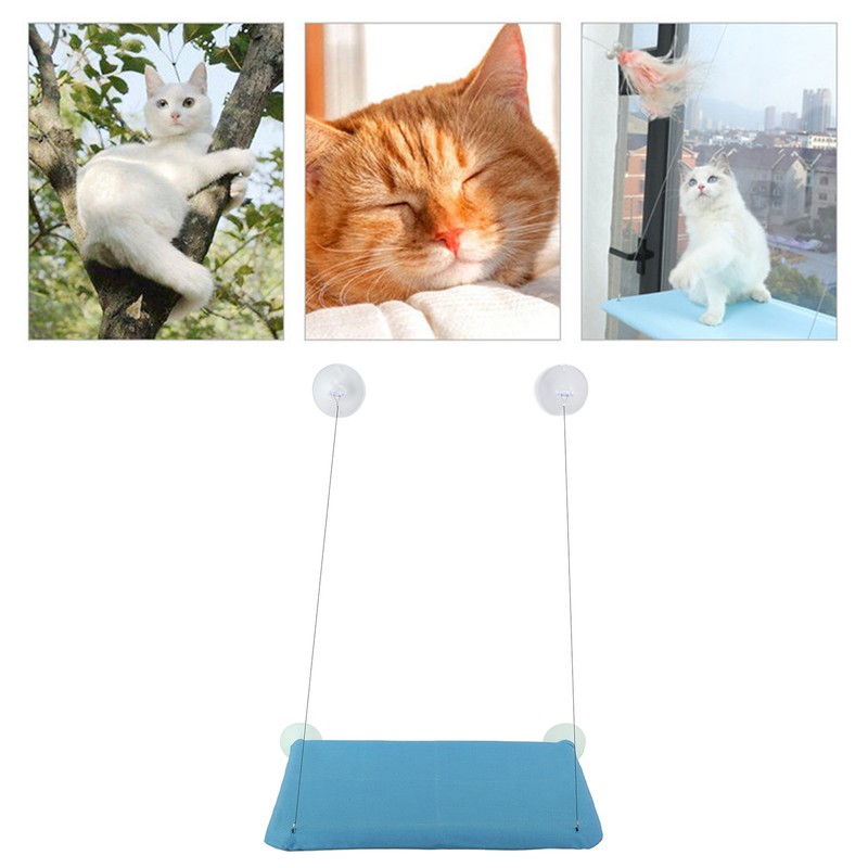 Cat Window Hammock with 4 Strong Suction Cups Breathable Detachable