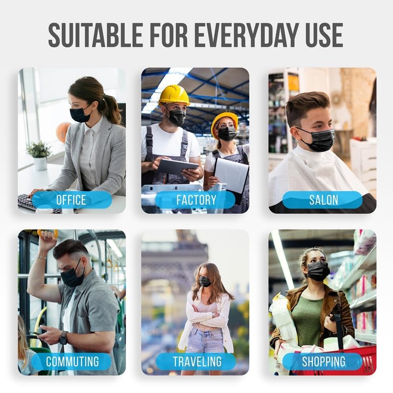 SereneLife 50 Pieces Disposable Face Masks - 3 Layer Protection