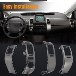 4 PCS A/C Dash Air Vent Trim Panel Compatible with Toyota Prius 1.5L 2004 2005 2006 2007 2008 2009 Replaces 55670-47060 55680-47020 55475-47020 55474-47020 Center Console Air Outlet Frame Cover