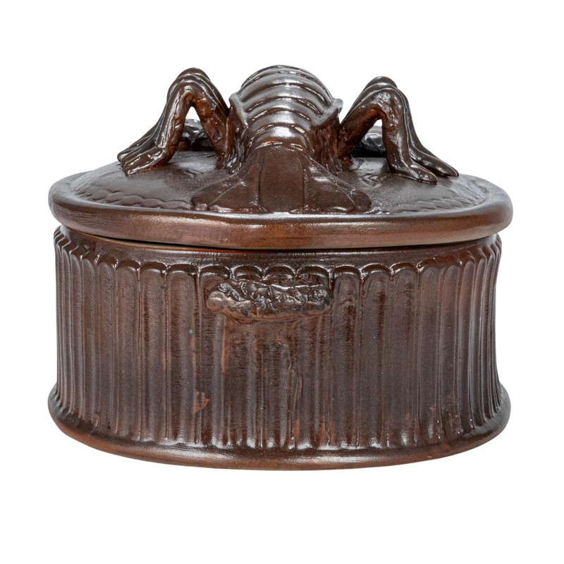 Creative Co-Op, Brown Matte Stoneware Baker with Lobster Design, Large